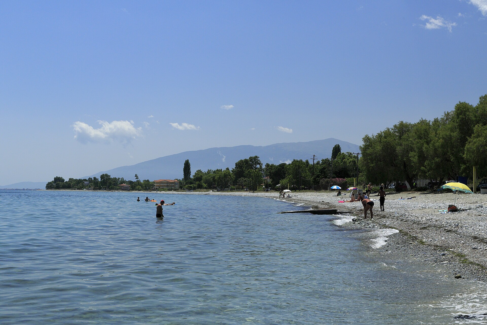 The long beach at Leptokarya on the Pierian coast