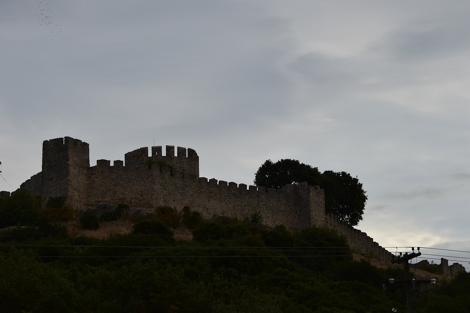 The medieval castle of Platamonas above the coast