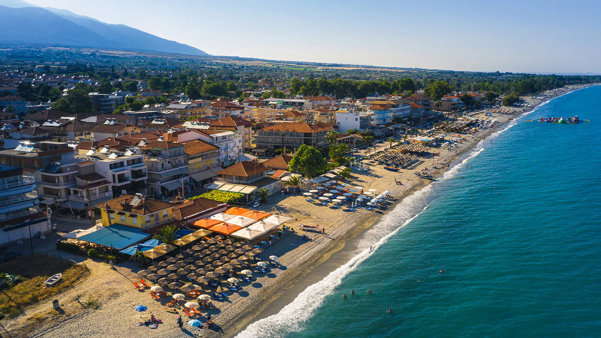Leptokarya village and beach from above