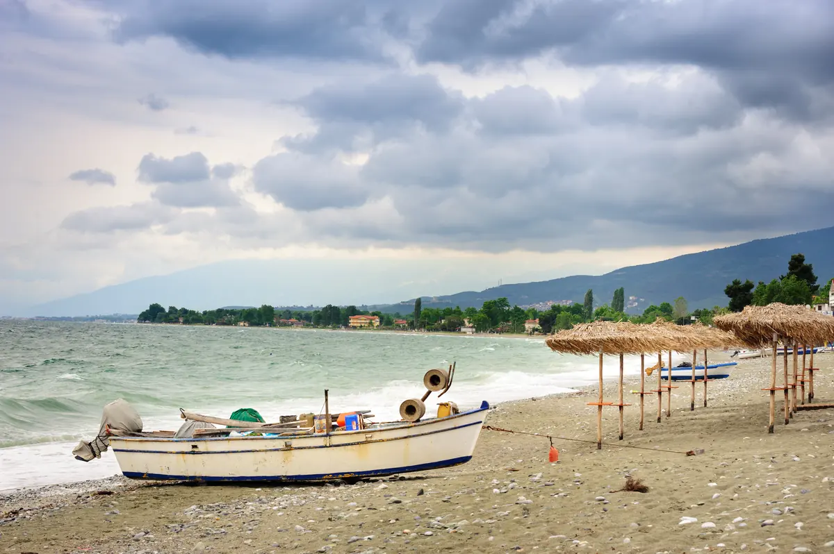 Fishing boat on Leptokarya beach