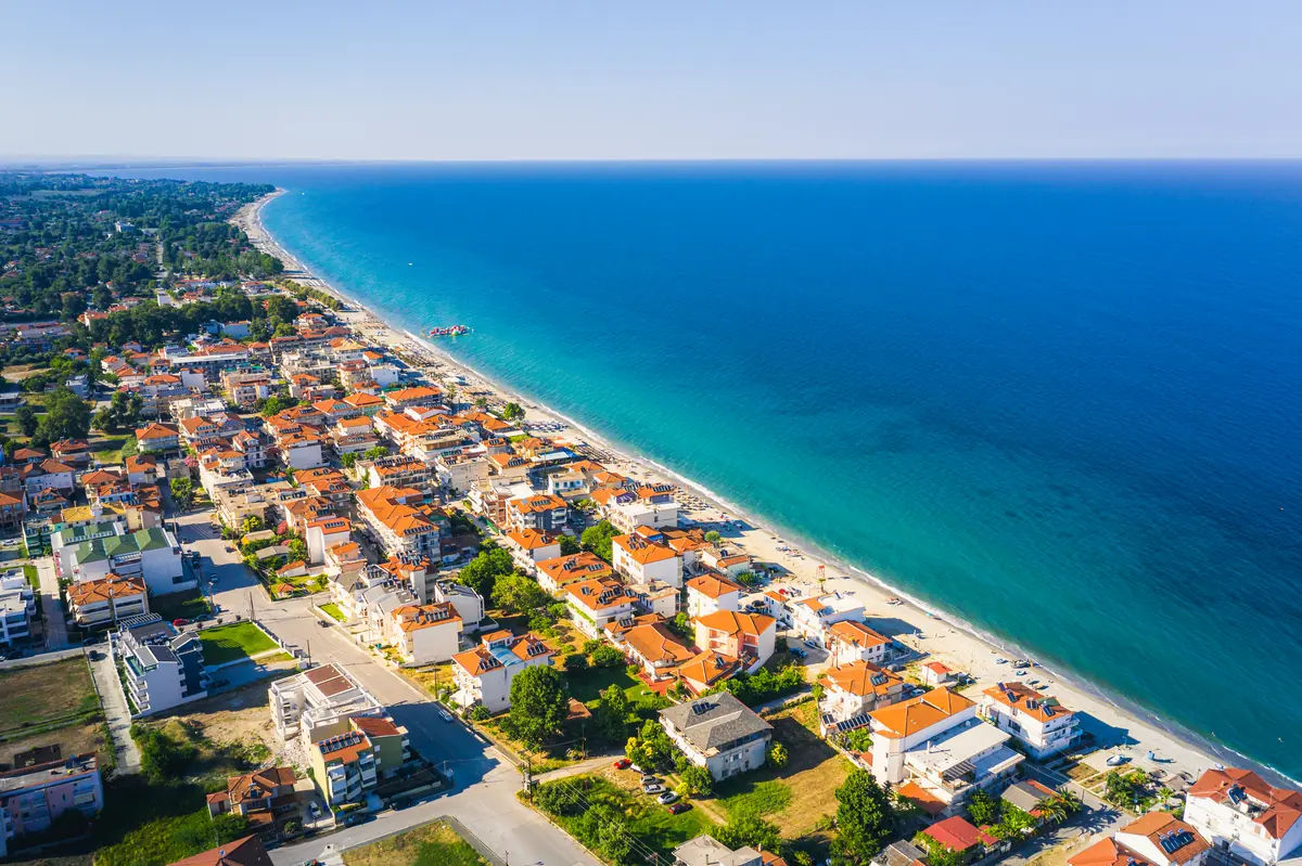 Aerial view of Leptokarya on the Pierian coast