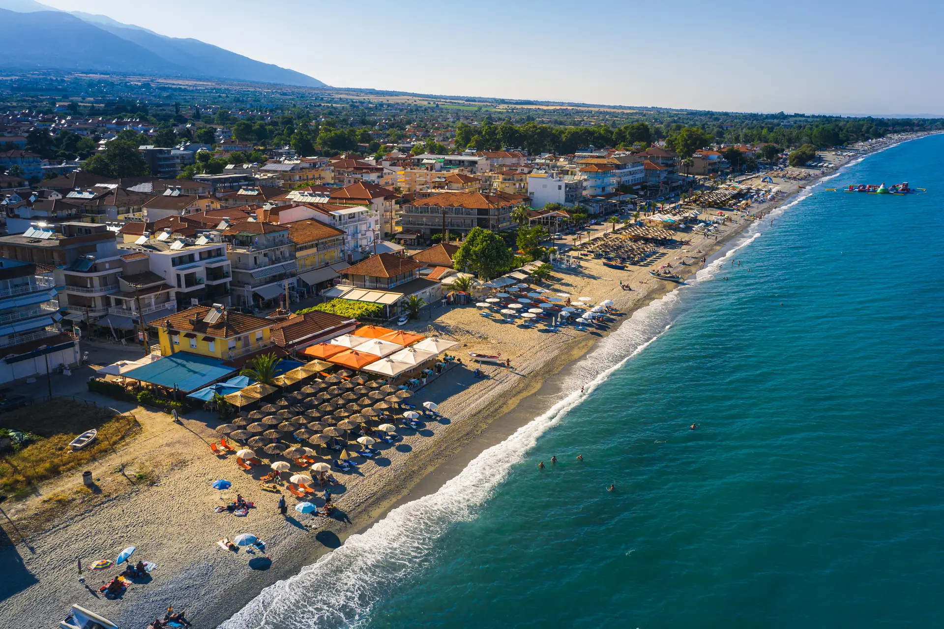 Leptokarya beach and Mount Olympus