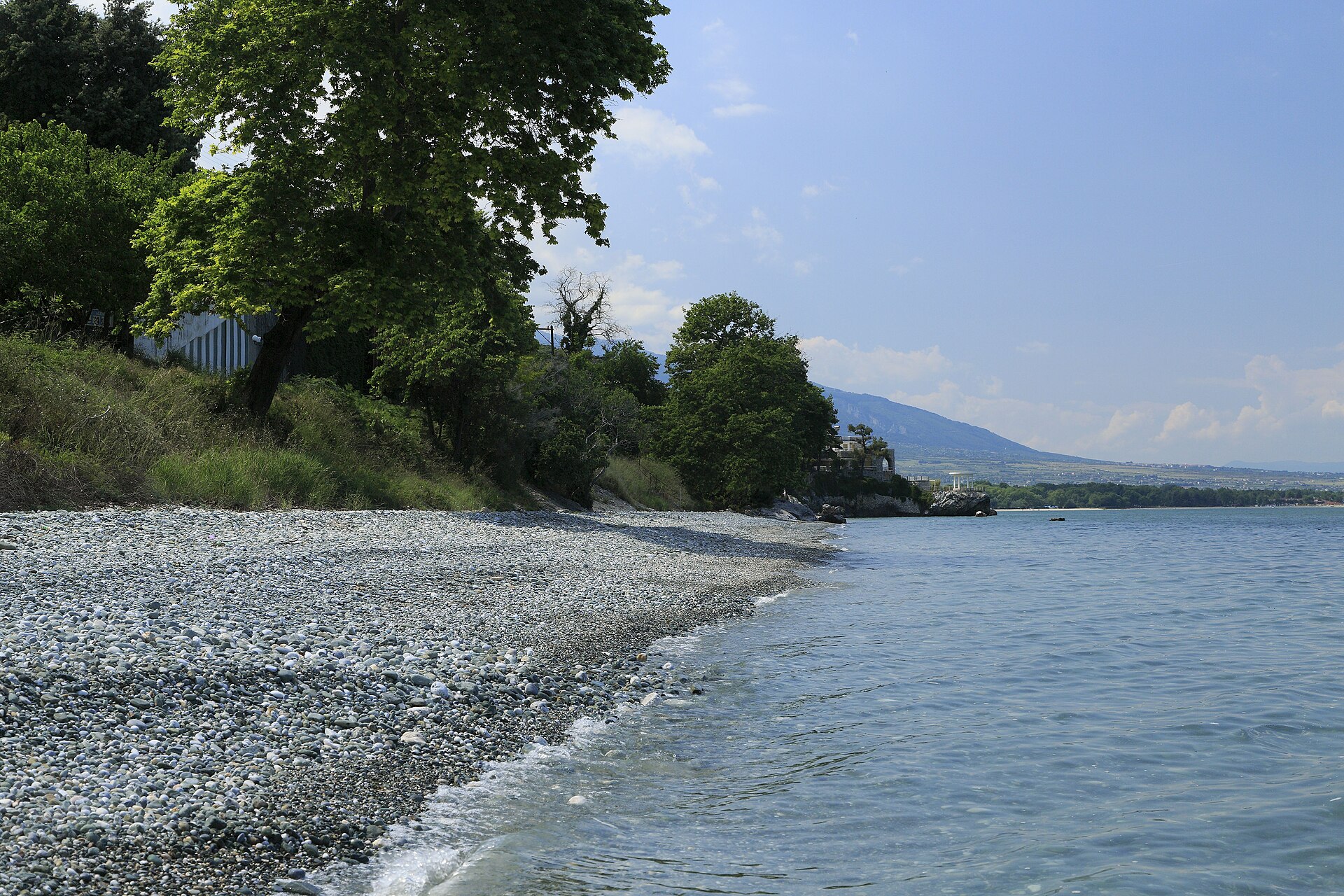 A quiet pebble beach on the Pieria coast